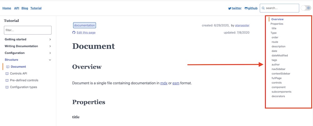 document context sidebar