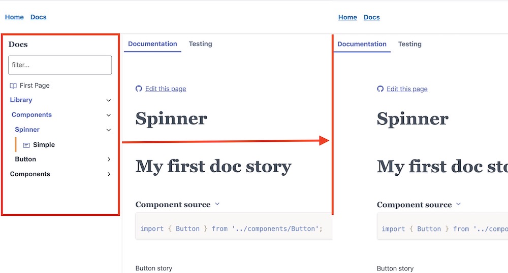 document navigation sidebar